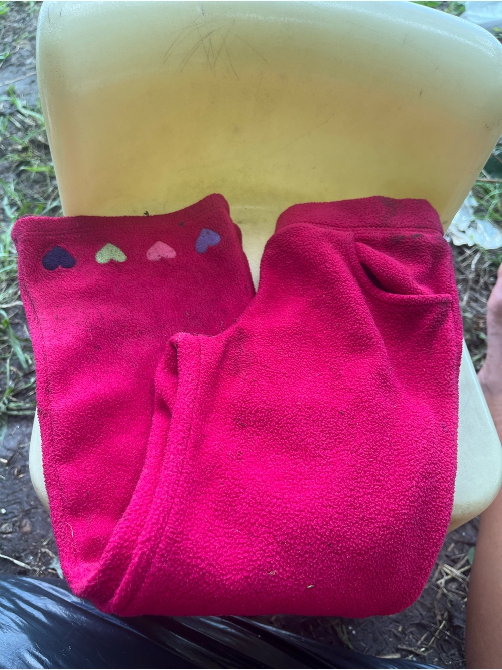 Crazy 8 Bright Pink Fleece Joggers with Heart Accents